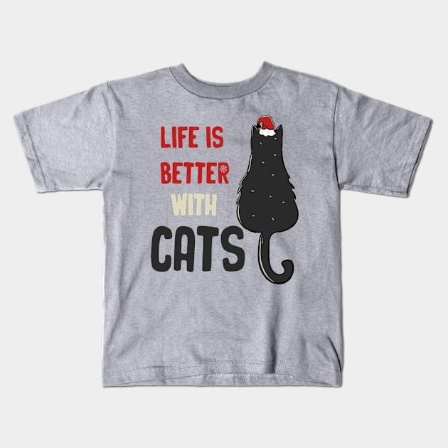 Funny Christmas gift for cat lovers 🎁 Kids T-Shirt by Anonic